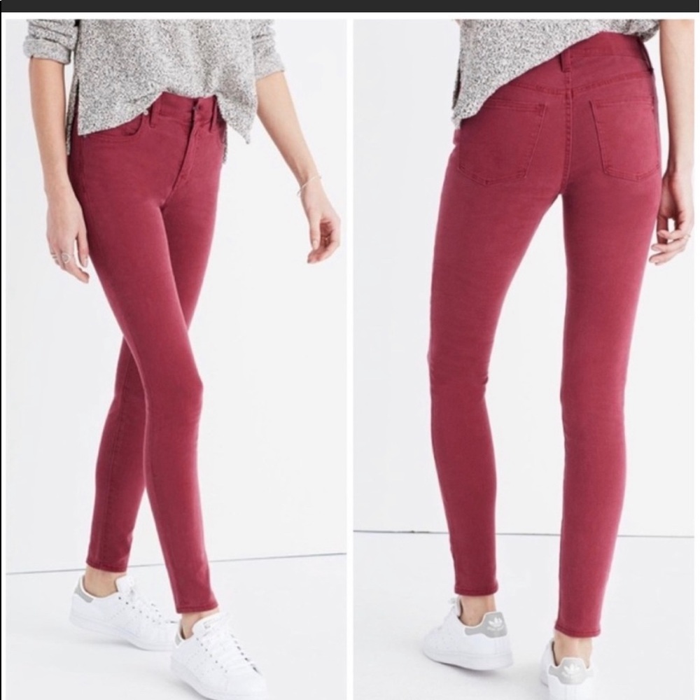 Madewell Skinny Skinny Burgandy Wash Size 25